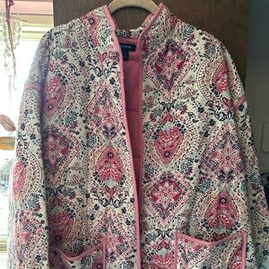Torrid Pink and White Paisley Blazer